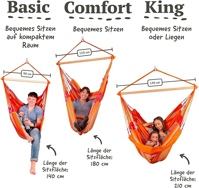 LA SIESTA® - Large Comfort Domingo Hammock Swing Chair & CasaMount - Weather & Tear Resistant Hanging Chair - Outdoor Indoor Hammock Chair w/Suspension Kit for Walls Ceilings Square Beams - Toucan