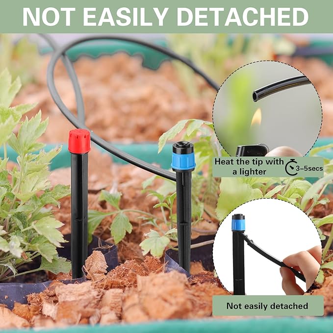 120 Pcs Drip Irrigation Emitters for 1/4'' Drip Irrigation Tubing 60 Irrigation Emitters Sprayer 60 Adjustable 360 Degree Water Flow Drippers for Patio Lawn Garden Watering