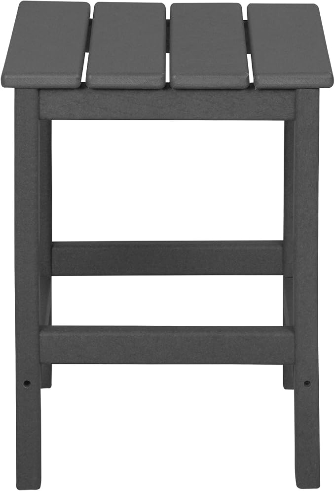 WO Home Furniture Adirondack Chair Table Set of 2 PCS Outdoor Folding Chair w Side Table Weather/UV Resistant for Lawn, Garden, Bon Fire, Balcony (Grey)