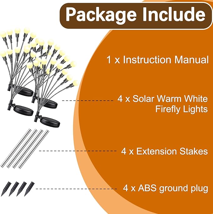 Multicolour-4Pack 32LED Firefly Multicolour Changing Lights,Garden Solar Lights Outdoor Decorative,Yard Waterproof Solar (Multicolour-4pcs)