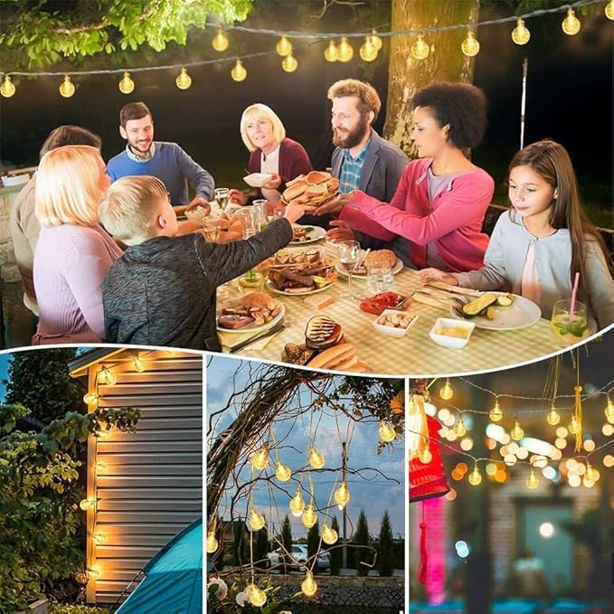 Globe String Lights 65.6 Feet 150 LED, Plug in Crystal Fairy String Lights with Remote Timer, 11 Modes Indoor Outdoor Hanging Globe Lights for Wedding Bedroom Classroom Patio Garden