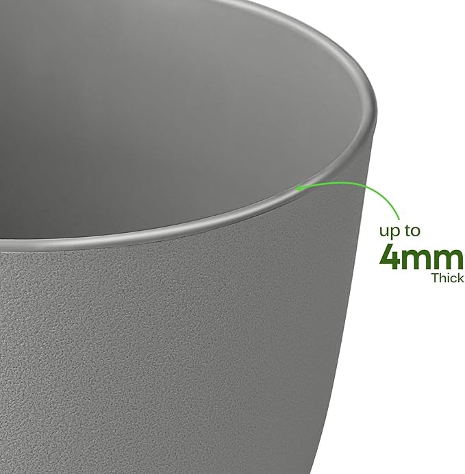 Plant Pots 8 Inch Set of 2, Flower Pots with Multi Mesh Drainage Holes, Planters for Indoor Outdoor Garden Plants and Flowers