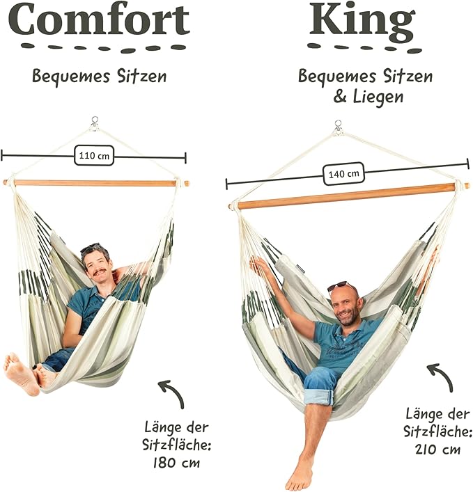 LA SIESTA® - XL King Domingo Hammock Swing Chair & CasaMount - Weather & Tear Resistant Hanging Chair - Outdoor Indoor Hammock Chair w/Suspension Kit for Walls Ceilings Square Beams - Cedar
