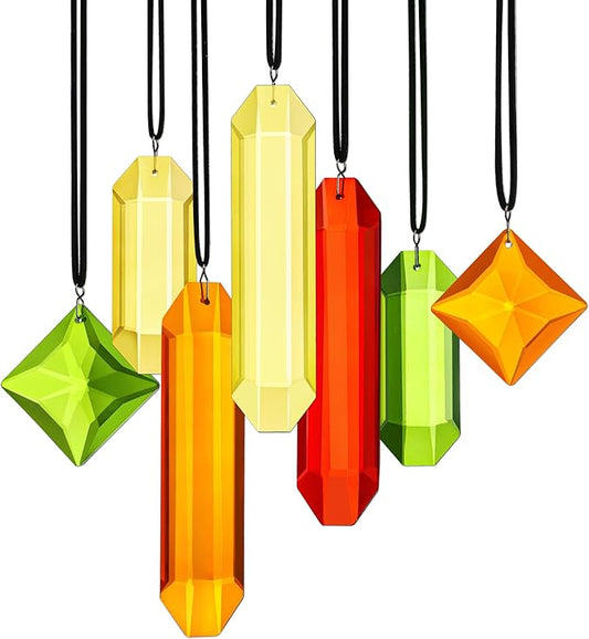 HDCRYSTALGIFTS 7PCS Sun Catchers Crystals Hanging Ornament,Christmas Decorations,Rainbow Prisms Hanging Crystals for Window Indoor Garden Decor (Season Design)