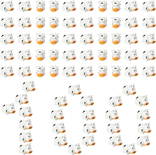 Fuyamp 100 Pcs Mini Resin Cow Figurines Cute Miniature Figurines Fairy Outdoor Moss Ornaments Landscape Figurines Garden DIY Ornament Accessories for Indoor Outdoor