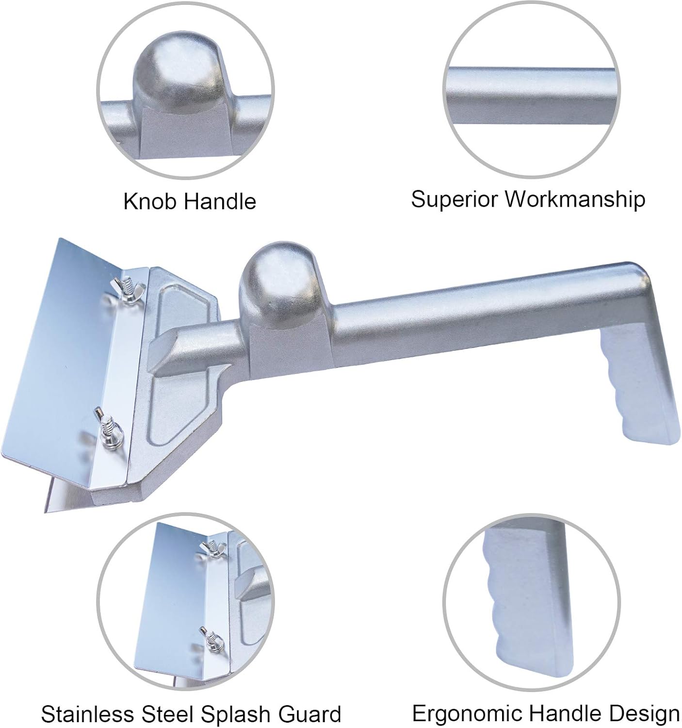 Heavy Duty Grill Scraper Commercial Griddle Scraper Set with 5 Blades, Casting Aluminum Flat Top Grill Scrapers with Small Slant Edge Grill Scraper