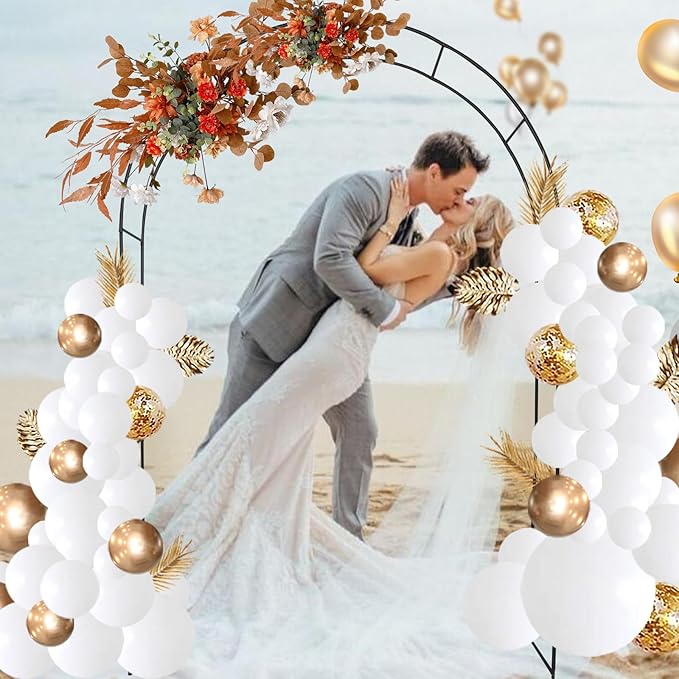 Tytroy Reconfigurable & Easy-to-Assemble Metal Outdoor & Indoor 7'6" Xmas Arch Garden or Wedding Arch Arbor for Wedding Bridal Party Elegant Decorations & Garden Climbing Plants Vines (Black 1PC)