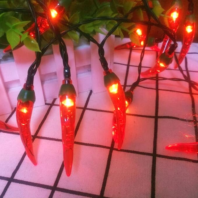 Solar Red Chili String Lights, 200 LED Chili Shape Fairy String Lights Solar Operated String Lights for Wedding, Chinese New Year,Spring Festival,Party Decoration,Christmas