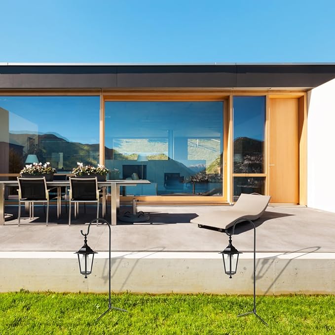 GOFORWILD Shepherd Hook 2 Pack Black, 33 inches Tall, Made of Premium Metal for Garden Decor, Plant Hanger, Lantern Hook, Solar Light Hanging, 7011