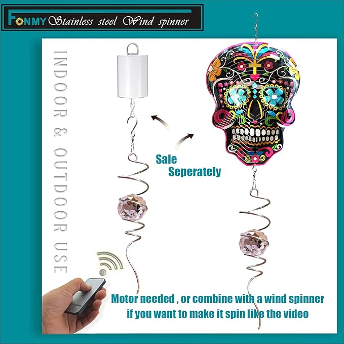 FONMY Gazing Ball Spiral Tail -Decorative Wind Spinner Sun Catcher Rainbow Maker 11 inch Tail and 2 inch Pink Crystal Orb. Indoor Outdoor Garden Decoration -13 inch Height