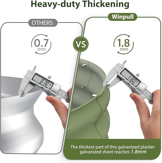 Raised Garden Bed Kit, 6x3x1 ft Galvanized Planter Box Outdoor with Safety Edging, Large Metal Raised Beds for Gardening Vegetables Flower Herb (Avocado Green)