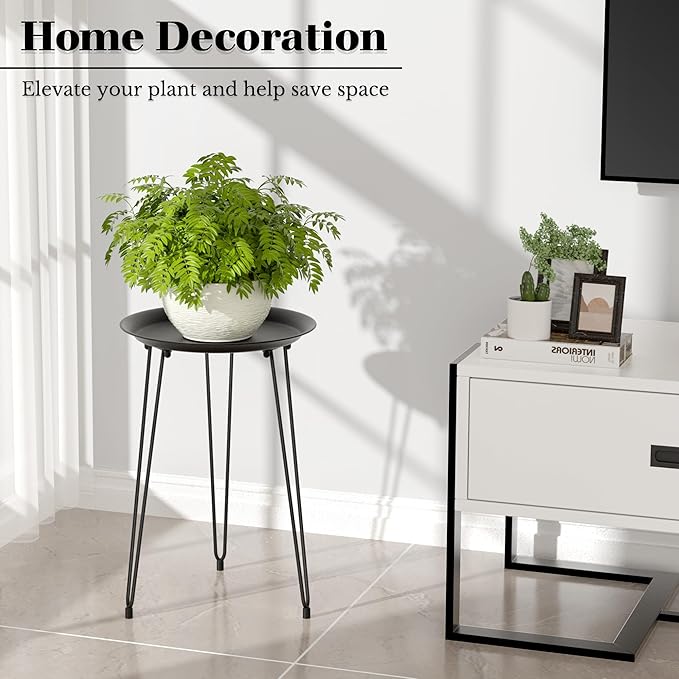 SUEH DESIGN Plant Stand Indoor, Metal Plant Stand Round Plant Table Heavy Duty Plant Stool Tall Flower Pot for Indoor Outdoor Home Decor, 1 Pack Tall