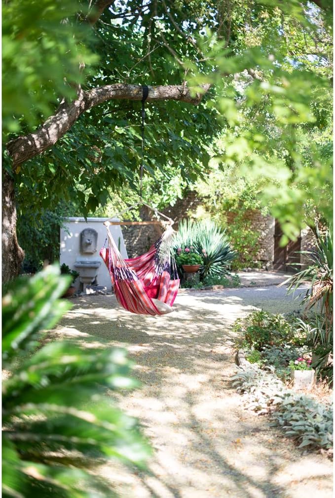 LA SIESTA - Large Comfort Habana Cotton Hammock - Indoor/Outdoor Swing Chair - Max 285 Lbs, Flamingo