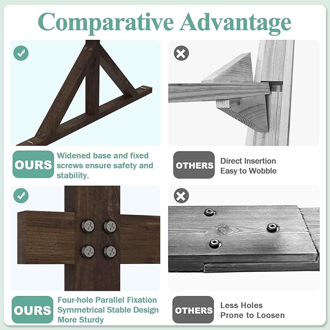 7.2FT Wedding Arch Square Wood Wedding Arches for Ceremony Wooden Wedding Arbor Backdrop Stand for Indoor Outdoor Wedding Party Proposal Scene Garden Beach Forest Rustic Boho Decoration