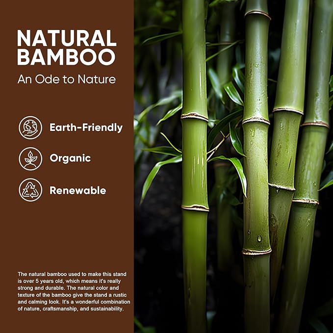 MUDEELA 2 Pack Adjustable Plant Stand Indoor, Bamboo Plant Stand 8 to 12 Inches, Single Floor Plant Stand for Indoor Plants, Natural Planter Stand for Indoor Plants, Pot Plant Not Included