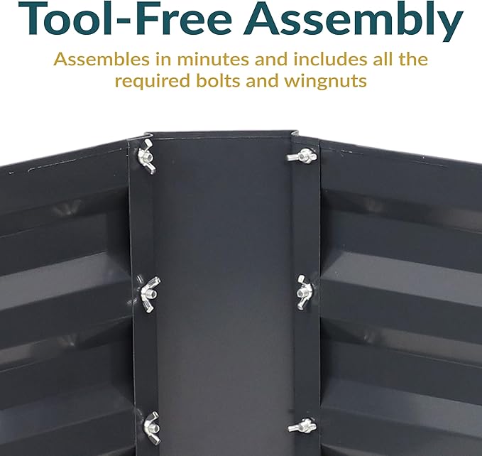 Sunnydaze 11.75" H Raised Metal Garden Bed - Galvanized Raised Garden Bed Outdoor for Vegetables and Flowers - Dark Gray - Hexagon