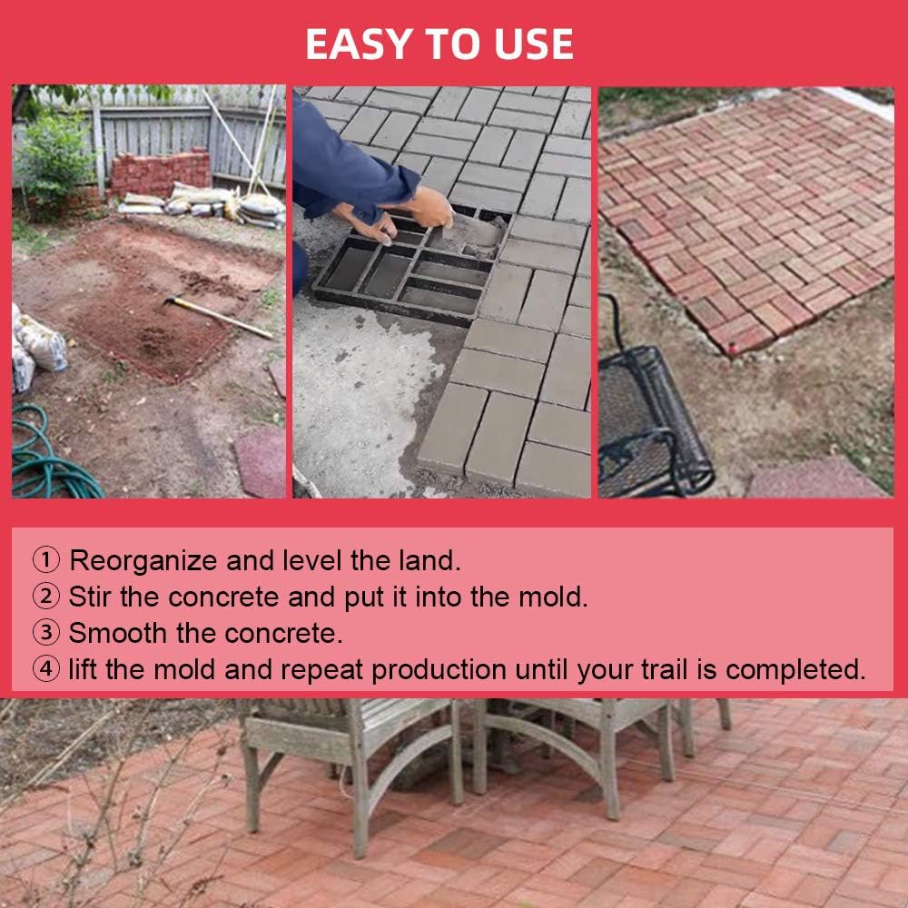 Anothera 2Pack 15.7"x15.7"x1.57" Walk Path Maker Reused Concrete Molds Pathmate Stone Molding Stepping Stone Paver Walk Way DIY Path Paving Garden Yard Patio Mold (8-Grid)