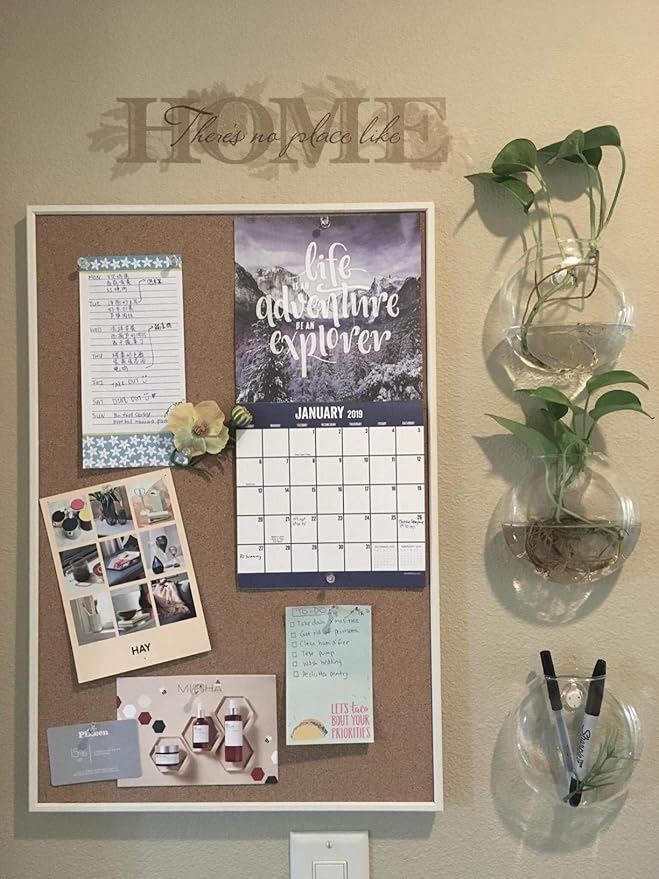 Mkono Wall Hanging Glass Terrariums Planter Oblate Flower Vase for Hydroponics Plants, Bathroom, Home Office Living Room Decor, Set of 2