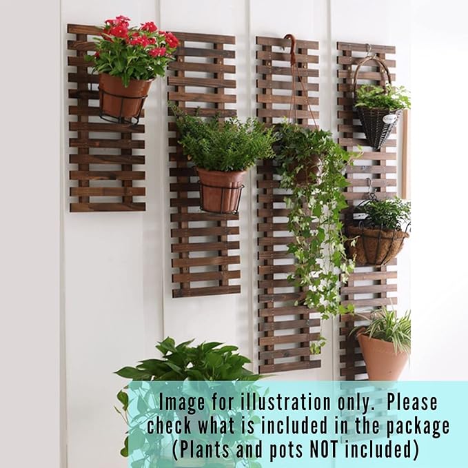 ShopLaLa Wall Planter – 3 Pack Wooden Hanging Planter for Indoor Plants, Air Plant Succulent Holder, Live Vertical Garden Large Wall Mounted Plant Stand Decor for Christma 15.7 + 23.6 + 35.4 Inch