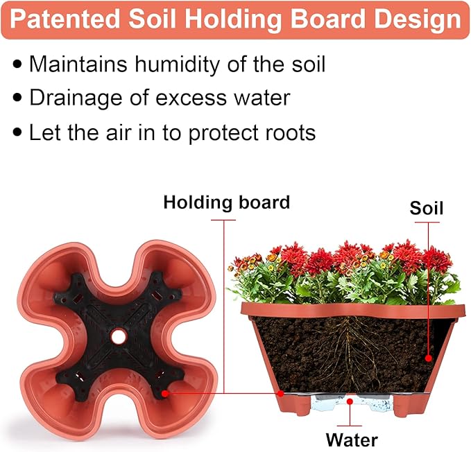 Vertical Planter 7 Tier Stackable Planters Garden Planters Strawberry Herb Flower and Vegetable Planter Indoor Outdoor Gardening Pots with Removable Wheels and Tools