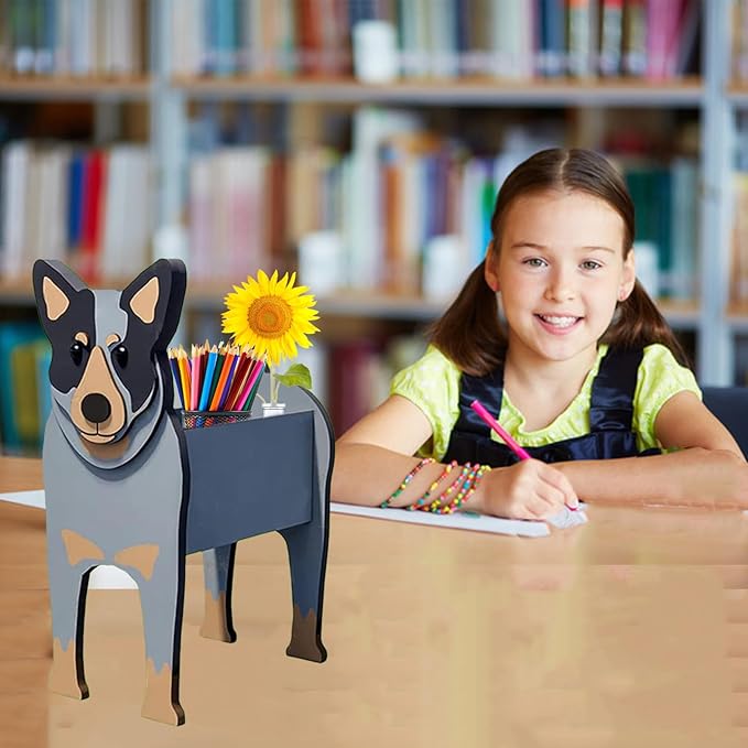 Australian Cattle Dog Planter Plant Pots,Cute Garden Dog Flower Planter,Dog Planters Birthday Gifts for Women,Office,Indoor/Outdoor Decor（9.45 * 9.02 * 13.39in）