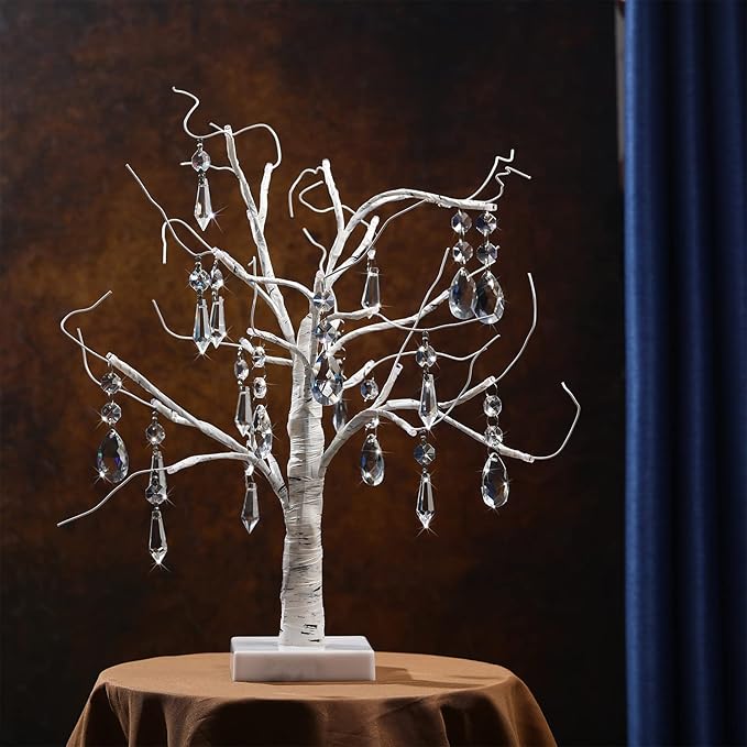 24 Pcs 24 Pcs Chandelier Crystal Replacement 38 mm Teardrop & Icicle Crystal Prisms Hanging Gems Parts for Lamps and Chandeliers Suncatcher Christmas Tree Windows Home Decor (Clear)