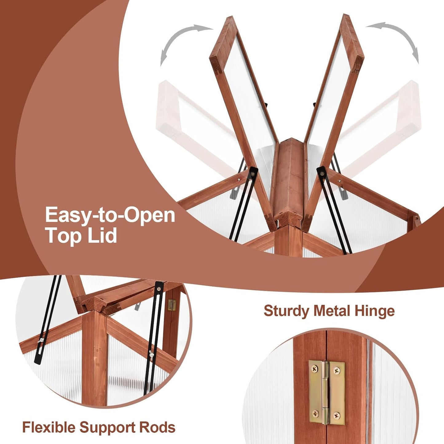Giantex Garden Portable Wooden Cold Frame Greenhouse Raised Flower Planter Protection (35.4"X31.3"X23.0")