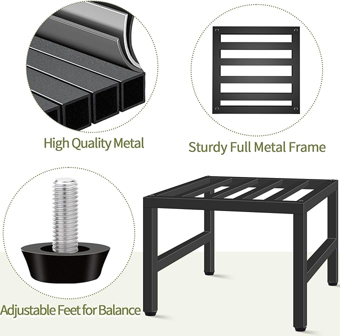 Plant Stand Indoor Outdoor, Heavy Duty Wrought Iron Pedestal Stands Metal Plant Stand for Indoor Outdoor, Sturdy Low Flower Stand Display Planter Shelf, 2pcs, Black