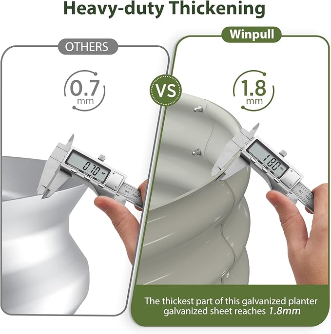 Raised Garden Bed Kit, 8x2x1 ft Galvanized Planter Box Outdoor, Oval Large Metal Raised Beds for Gardening Vegetables Flower Herb (Pearl White)