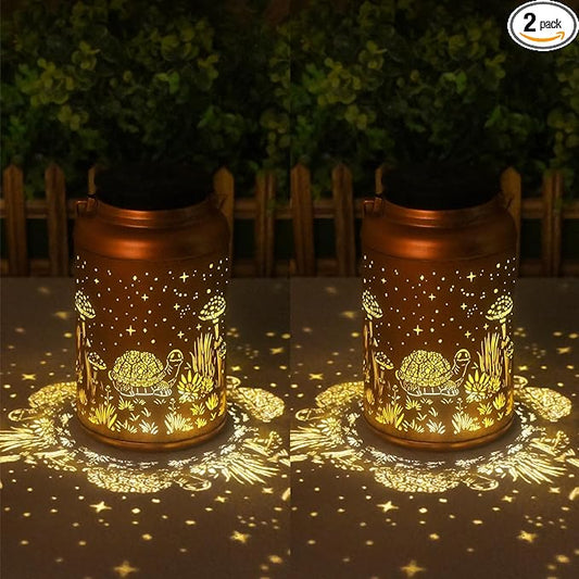2 Pack Turtle Solar Lanterns Outdoor Waterproof - Hanging Turtle Solar Lights Garden Decor, Birthday Gifts for Women, Mom, Mothers Day Gifts, Outdoor Decor for Patio, Yard