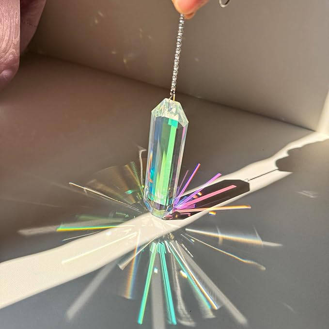 3PCS 5" Large Crystal Sun Catcher Prisms, Hanging Suncatchers with Glass Prism, Rainbow Maker for Room, Windows,Garden,Fantasy Aesthetic Home Decor. (YGBS01)