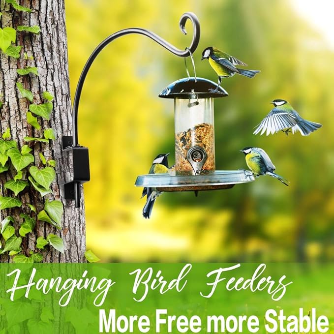 AJART Bird Feeder Hanger of Swivel Hanging Plant Bracket for Outdoor(Black) More Suitable for Outside birdhouses Plant Hooks (16"-2PCs)