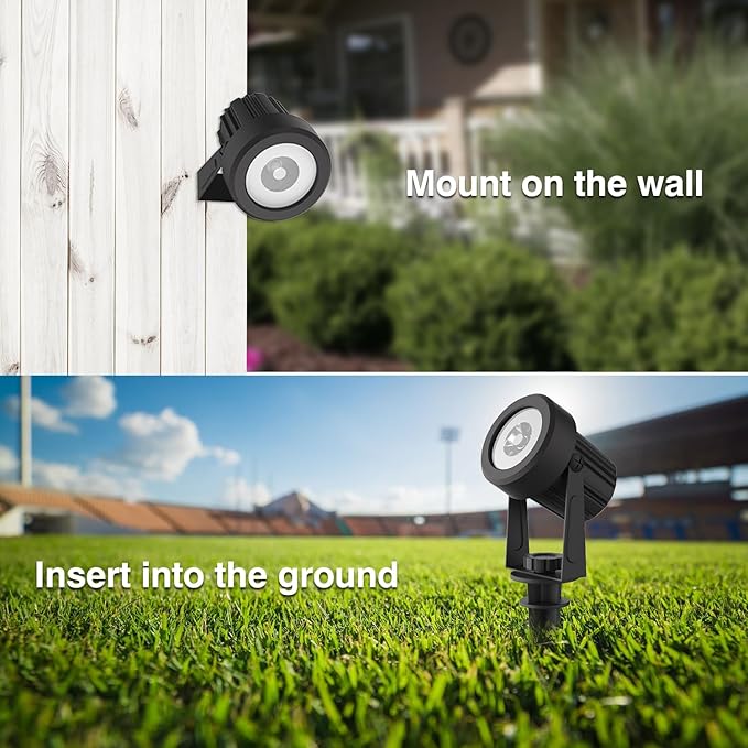 T-SUN Solar Spot Lights Outdoor Cold White Spotlights IP65 Waterproof Landscape Light Auto On/Off for Garden Yard Pathway Patio 4Pack