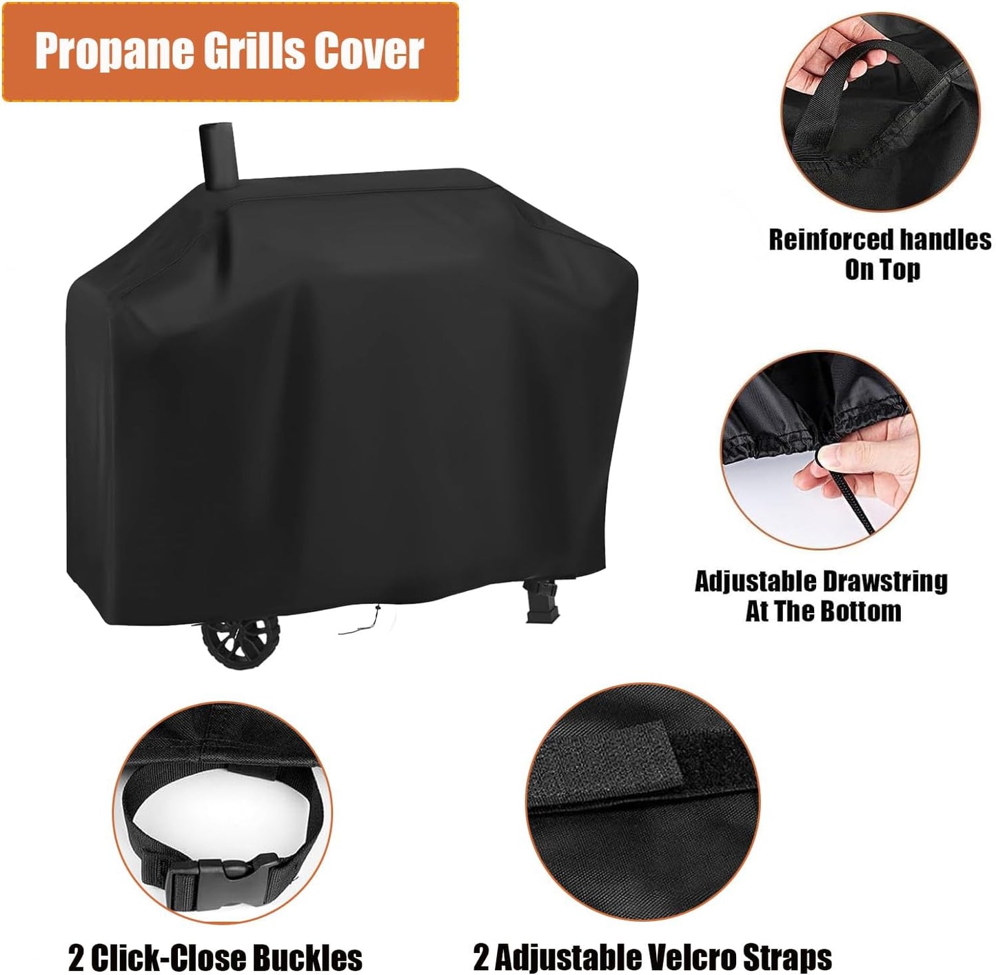 Grill Griddle Cover for Royal Gourmet 24-Inch Charcoal Grill CD1824EH-SC, Portable Gas BBQ Covers, Waterproof Outdoor Propane Grills Cover-22 D x 49" W x 41" H