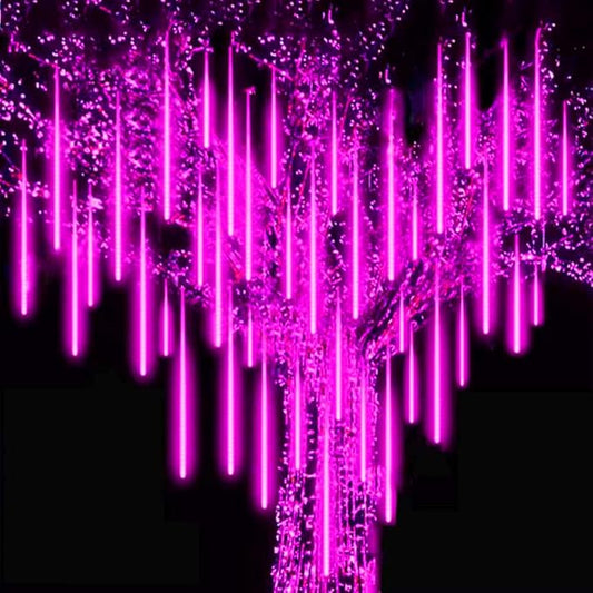 Purple Meteor Shower Lights, Christmas Lights 10 Tube 540 LED 20 Inch Icicle Raindrop Lights for Halloween Tree Patio Garden Roof Eaves Outdoor Decor, Waterproof Plug