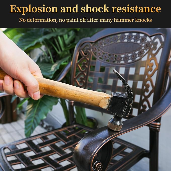 Outdoor Dining Chair Cast Aluminum Patio Chairs Set of 2 All-Weather Patio Dining Chair with Adjustable Feet for Backyard Garden (B-Style Finland Chair)