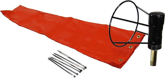 8" X 36" Orange Windsock and 8" Ball Bearing Frame USA Made