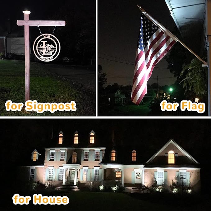 URPOWER Solar Lights Outdoor, Adjustable Solar Spot Lights Outdoor, 2-in-1 Waterproof Solar Landscape Spotlights Wall Light, Dusk-to-Dawn Solar Powered Outdoor Light for Garden, Yard, Pathway (2 Pack)