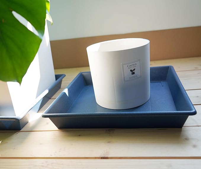 Square Plant Saucer 14 Inch 5 Pack，Plant Stand Plant Trays for Pots Heavy Duty Plastic Plant Saucers for Indoors Outdoors, Flower Pot No Holes Plant Lover Gardening Gifts