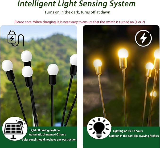 Solar Outdoor Decor - 4 Pack 40 LED Lights, Waterproof, Warm White (4 pack-40 LEDs)