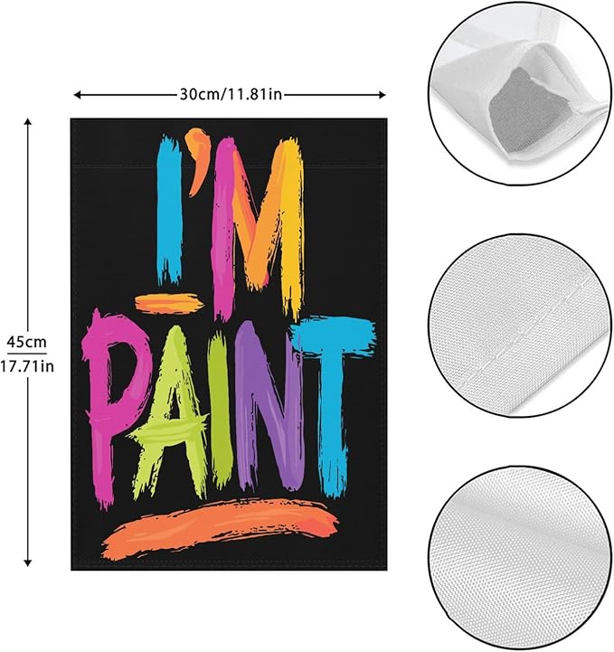 I Love to Fingers Paint Old Couple Seasonal Garden Flags 12x18 Double Sided Small Decorative Banner for All Season