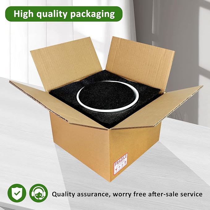 8 Inch Plant Pot, Ceramic Planter with Drainage and Saucer, Ceramic Pots for Plants, Indoor Plant pots,Ceramic Flower pots(Gray + White, Plants NOT Included)