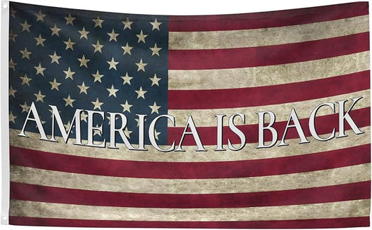 Amarica is Back Flag 3x5 Ft Double Sided Faith Over Fear Banner, Christian American Flags for Outside Christian Banners with Brass Grommets Outdoor House Decorations Flag