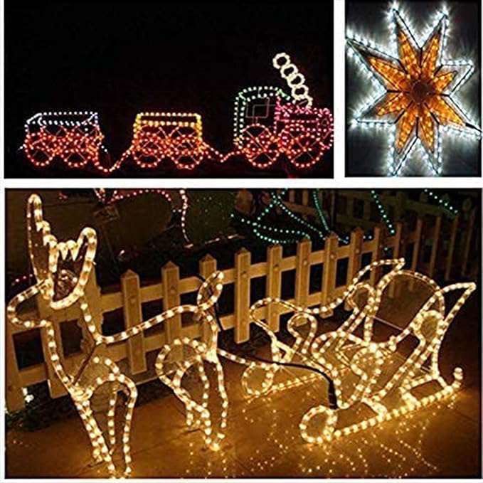 200ft LED Rope Lights Outdoor, 1440 LED Flexible Tube Lights with 8 Modes, Waterproof LED Rope Lighting for Outside, Garden, Patio, Bedroom, Party, Pool, Fences, Indoor Outdoor Decoration (Warm White)