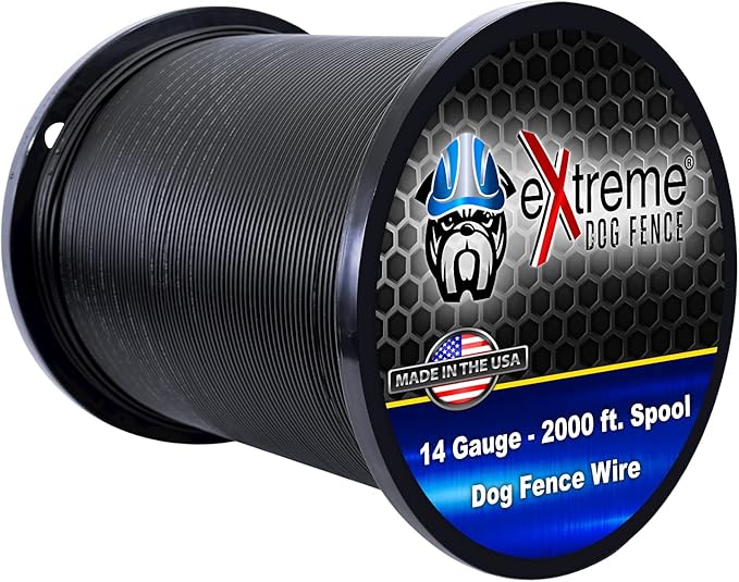 Extreme Dog Fence Industrial Grade Dog Fence Wire - 2000 Feet of Thickest Longest Lasting Electric Dog Fence Wire Available -14 Gauge (AWG) UV Resistant and Submersible