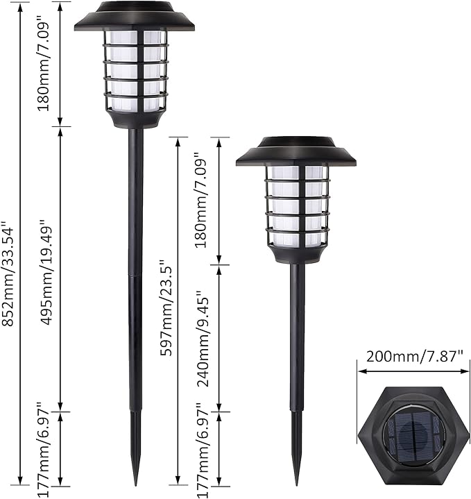 2Pack Solar Flame Lights Outdoor Solar Torch Lights Flickering Flame Solar Powered Auto On/Off Waterproof Security Path Lights for Walkway Garden Yard (66 LED)
