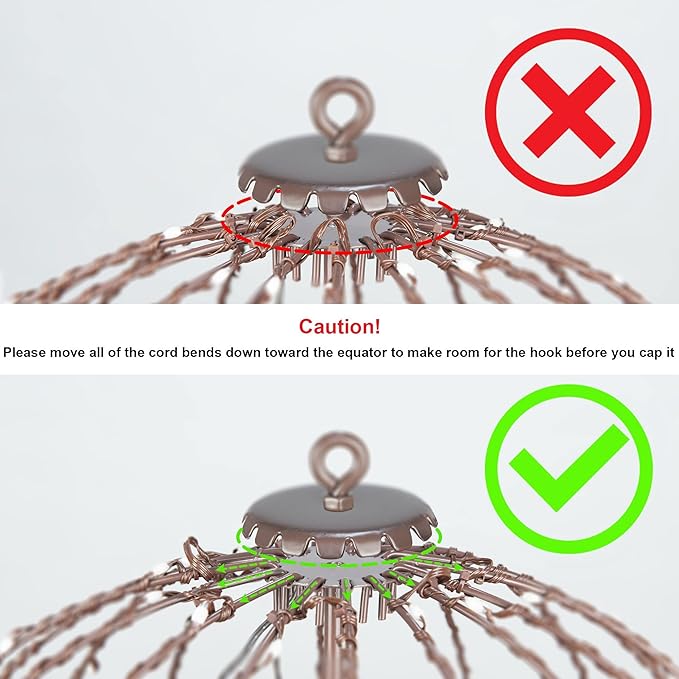 LIGHTSHARE 10IN 48LED Light Ball Yard Decoration Pathway Lights Sphere Light with Fold Flat Metal Frame Indoor Outdoor Waterproof Garden Lights, Brown Frame / Warm White Lights, 10