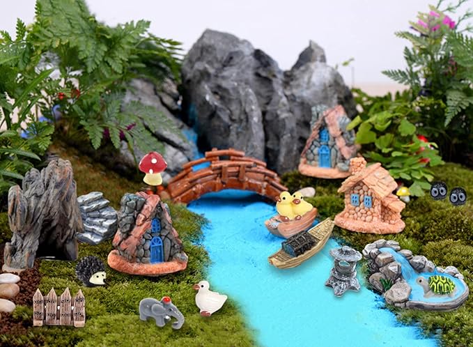 Fairy Garden Accessories Outdoor, 42 Zen Garden Accessories, Miniature Garden Decorations Fairy Garden Supplies for Micro Landscape Decoration Plant Pots Bonsai Craft Decor-Miniature Fairy Garden Kit