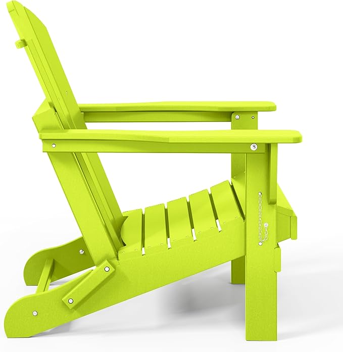 Westin Outdoors Laguna WO Home Outdoor Adirondack Folding Chair Lounger Seat Traditional Retro Home Furniture for Beach, Balcony, Backyard, Lawn, Patio, Pool, Deck, Garden (Lime Green)