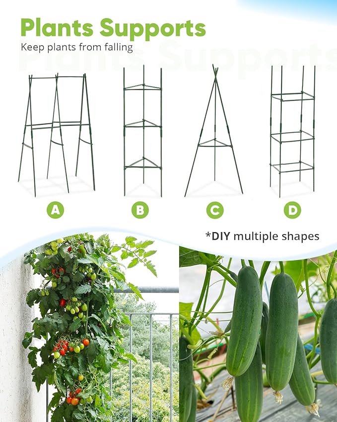 Quictent Galvanized Raised Garden Bed 8x4x1 Ft Metal Planter Box for Vegetables Outdoor, Bottomless for Backyard, 2 Tomato Cages Included (Silver)